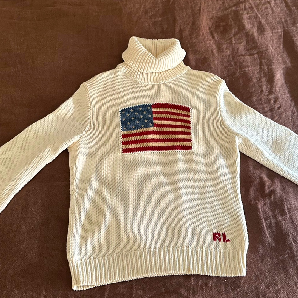 Ralph Lauren Polo ivory flag sweater